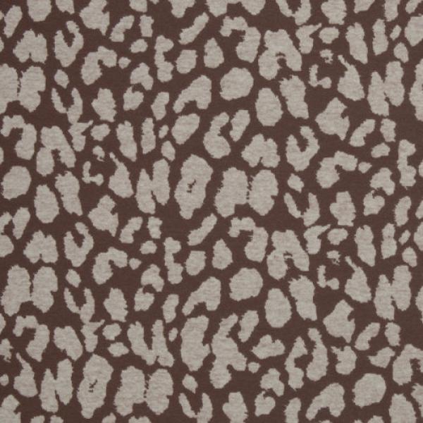 Jacquard-Jersey Ottoman Emily mit naturweißem Leo auf Taupe